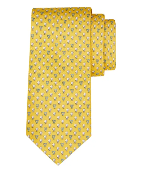 Ferragamo corbata con estampado Gancini