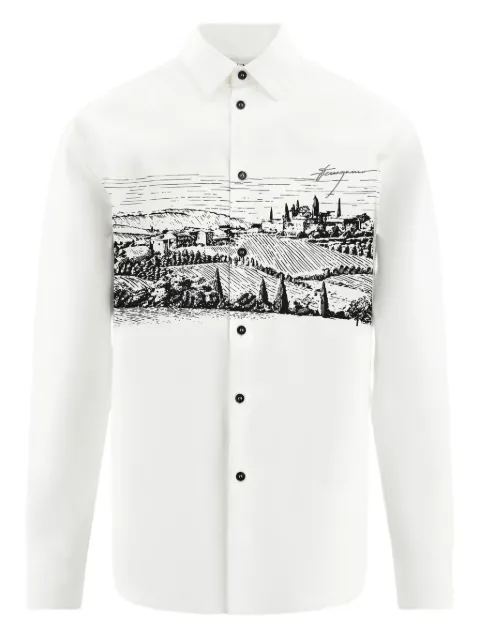 Ferragamo Camisa com estampa