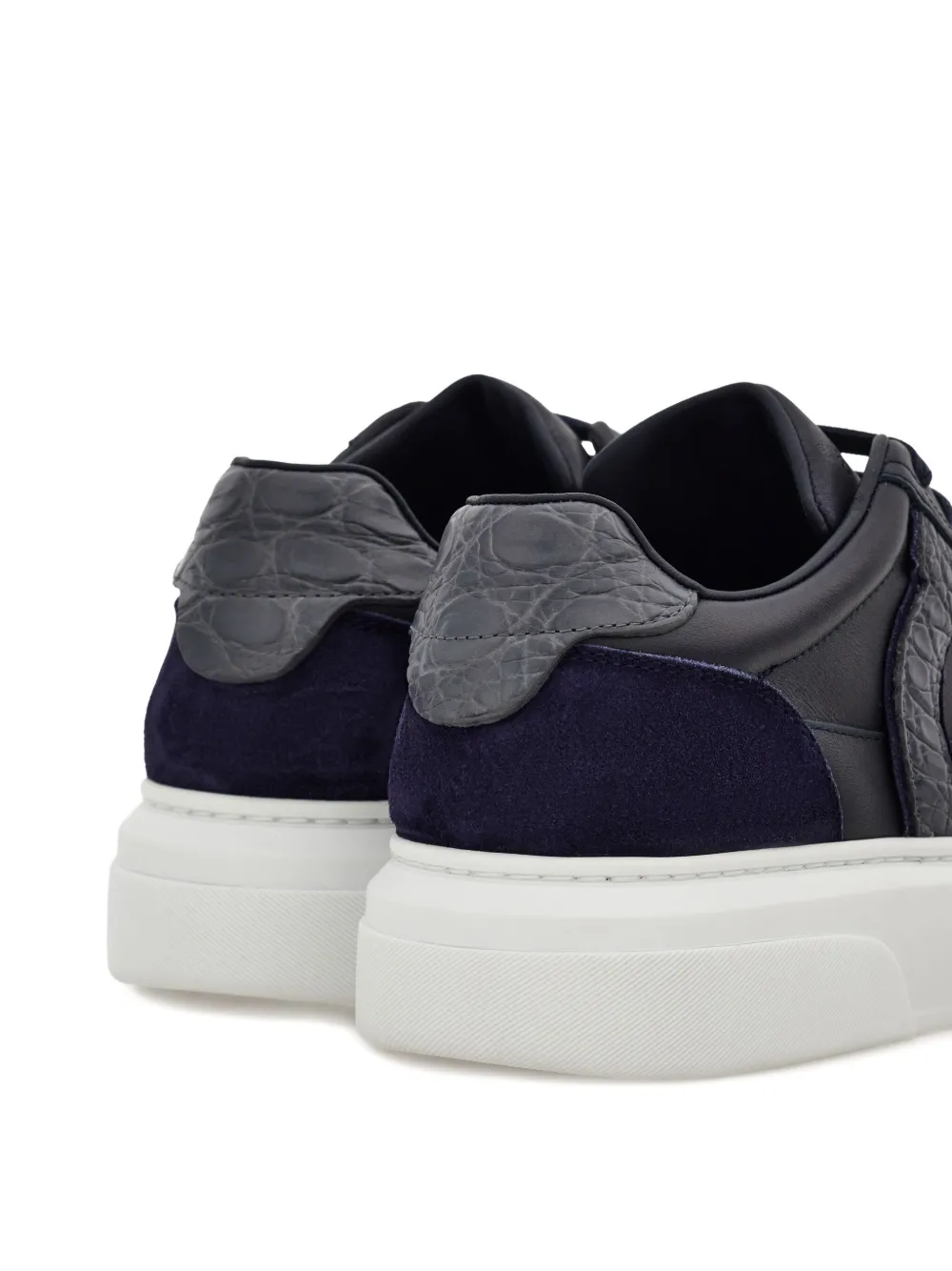 Ferragamo leather panelled sneakers Blue