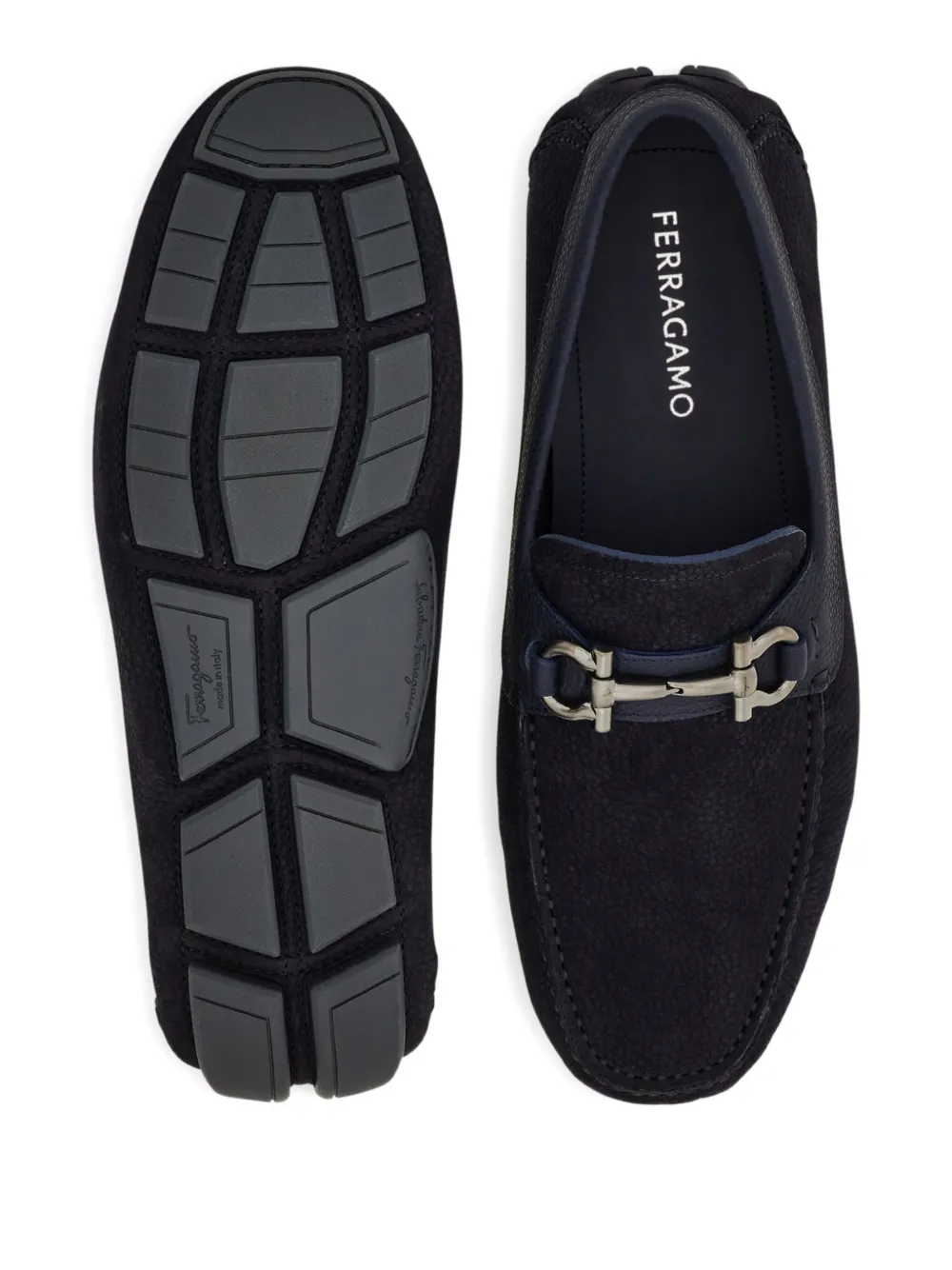 Ferragamo Gancini-embellishment loafers Blue