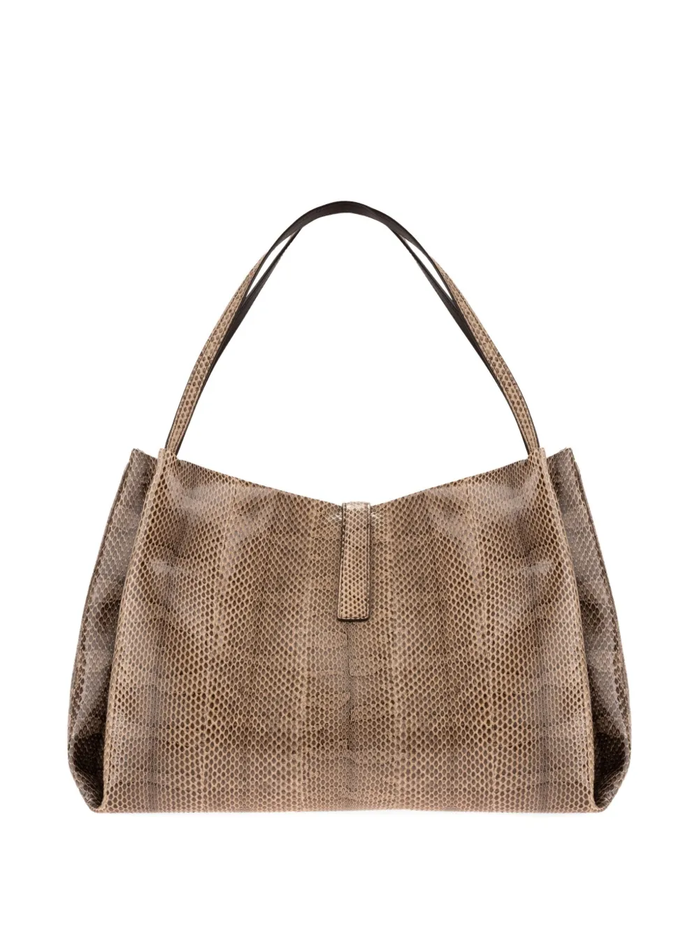 Ferragamo Large Snakeskin Tote Bag In Neutral