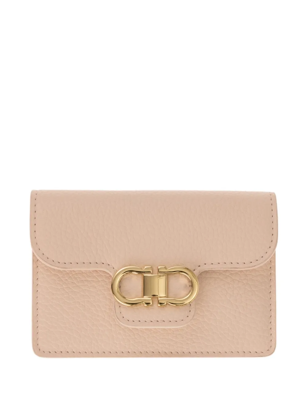 Ferragamo Gancini Calfskin Keyring Wallet In Pink