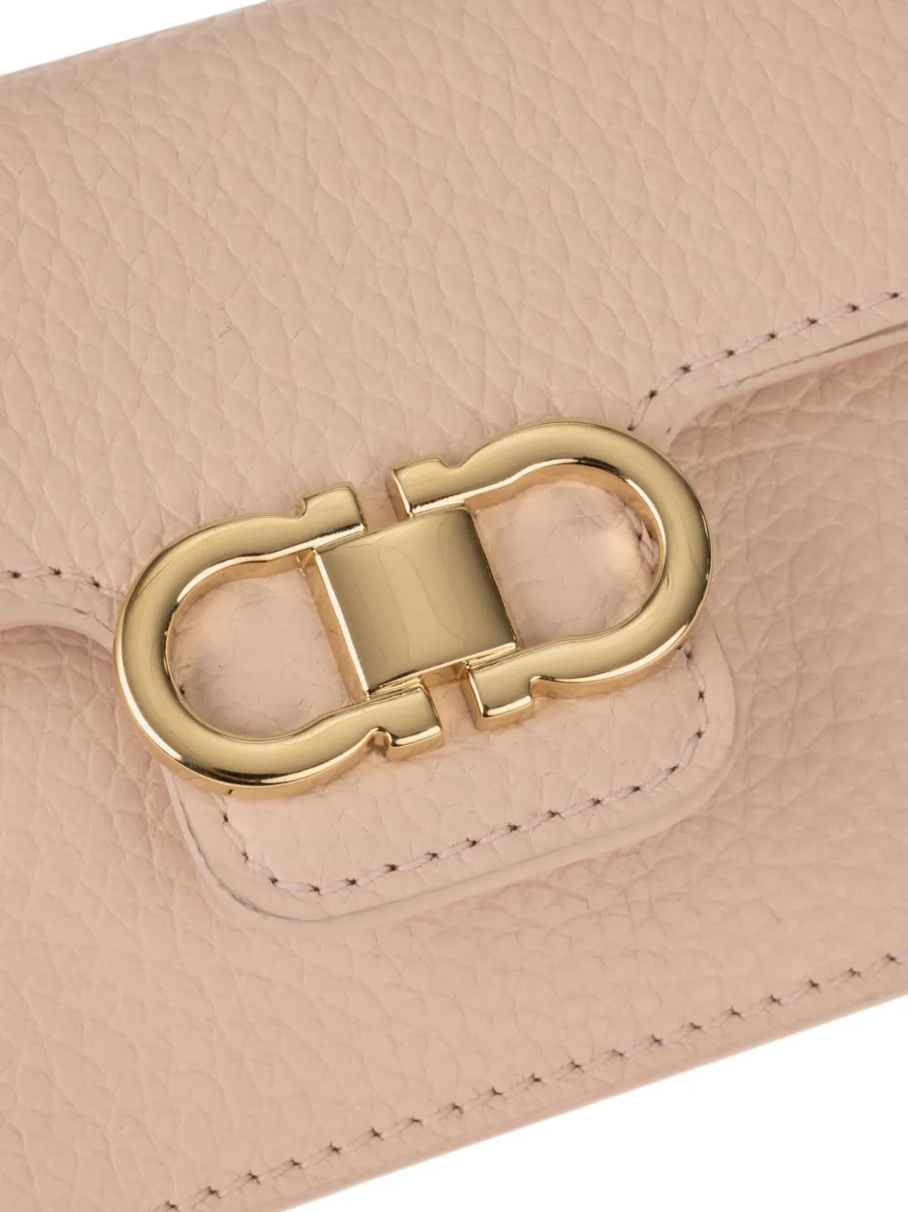 Ferragamo Gancini Calfskin Keyring Wallet In Pink