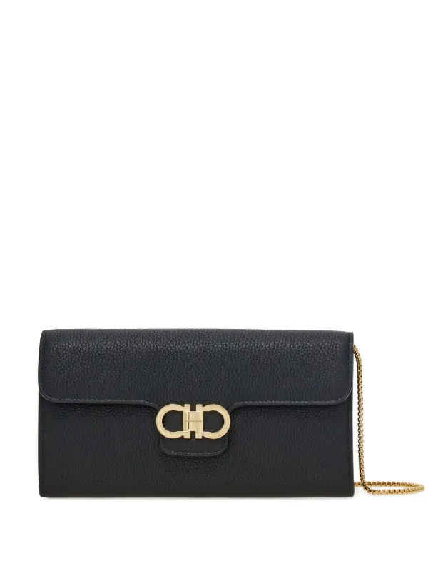 Ferragamo ガンチーニ チェーンウォレット | ブラック | FARFETCH JP