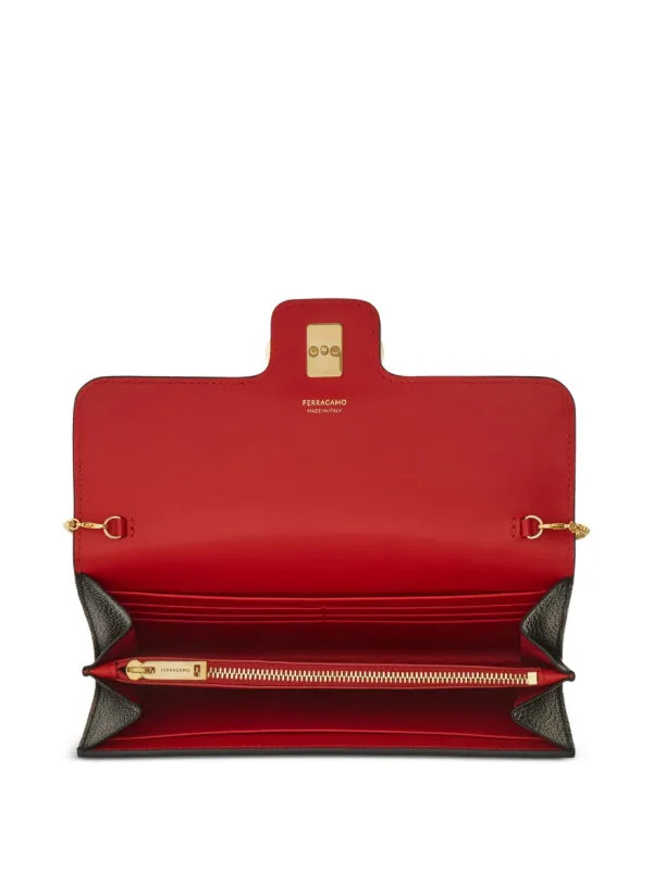 フェラガモ　チェーン　ウォレット Ferragamo ガンチーニ チェーンウォレット | ブラック | FARFETCH JP