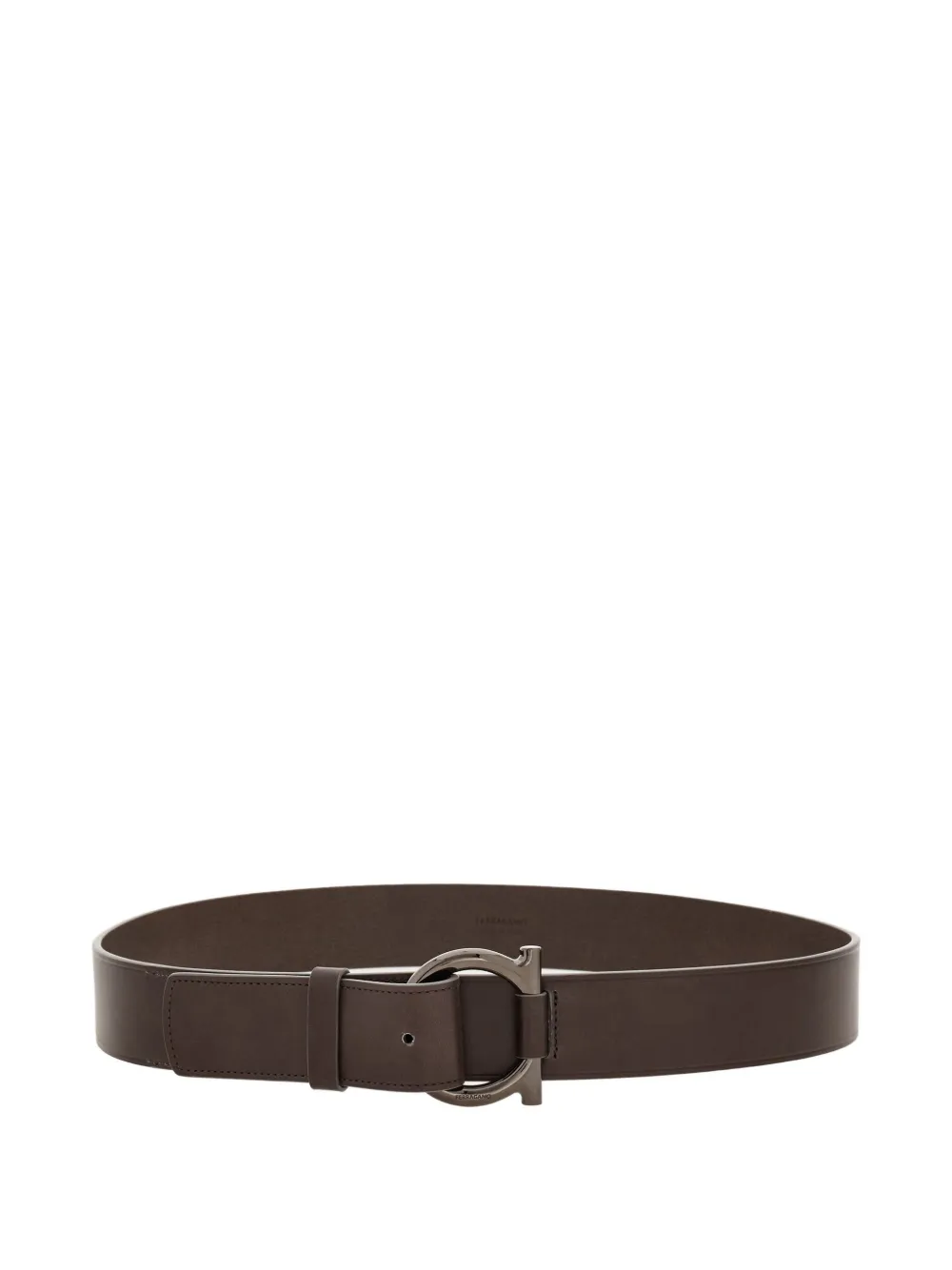 Ferragamo Gancini Leather Belt In Brown