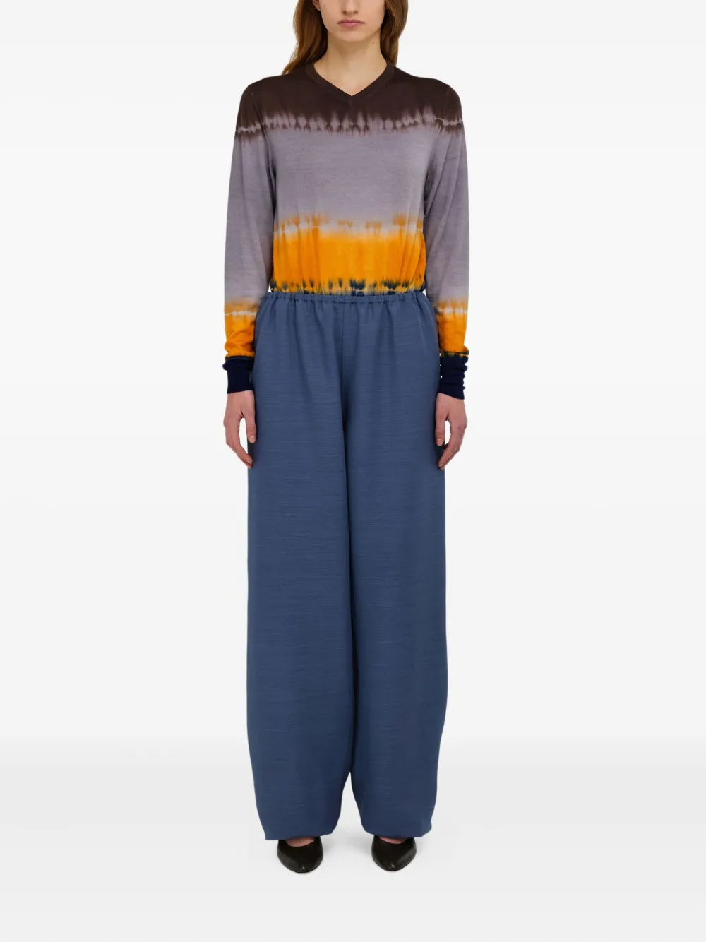 Ferragamo Broek met wijde pijpen Grijs