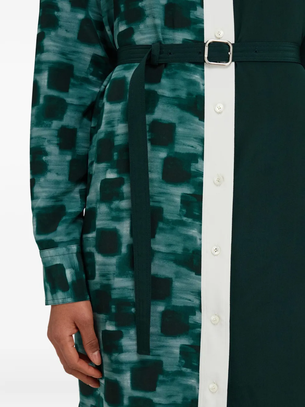 Ferragamo Blousejurk met colourblocking en ceintuur Groen