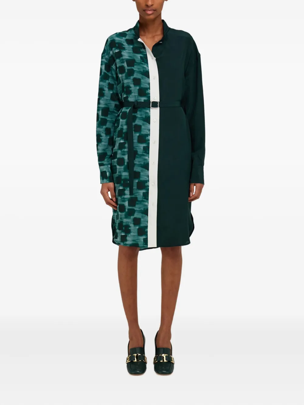 Ferragamo colour-blocked belted shirt dress | Day Dresses | Image 2