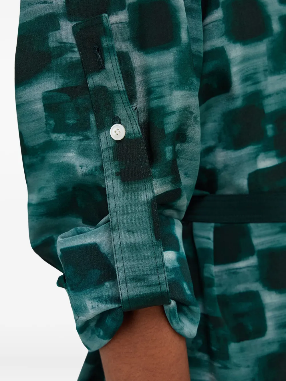 Ferragamo Blousejurk met colourblocking en ceintuur Groen