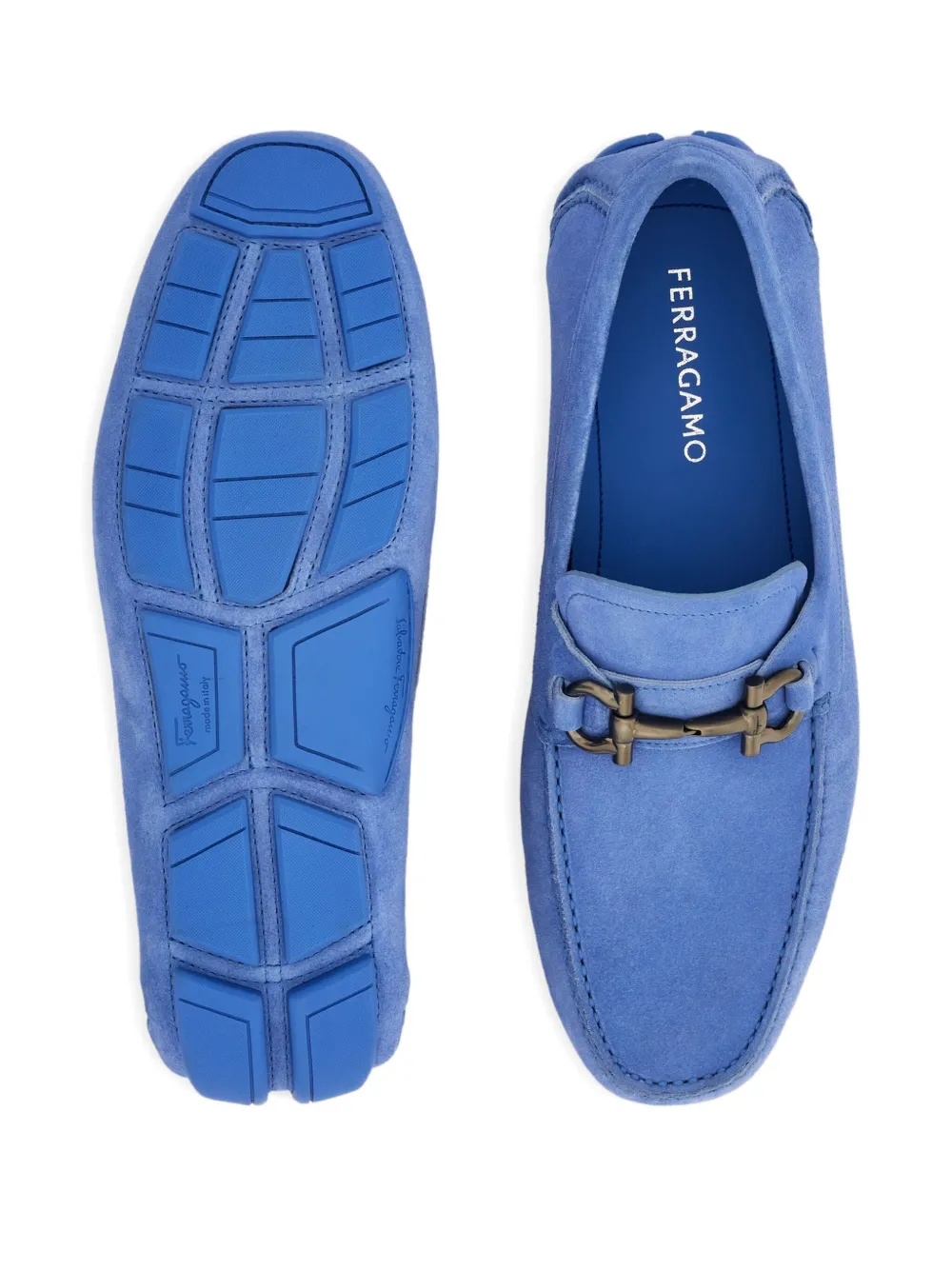 Ferragamo Gancini-buckle loafers Blue