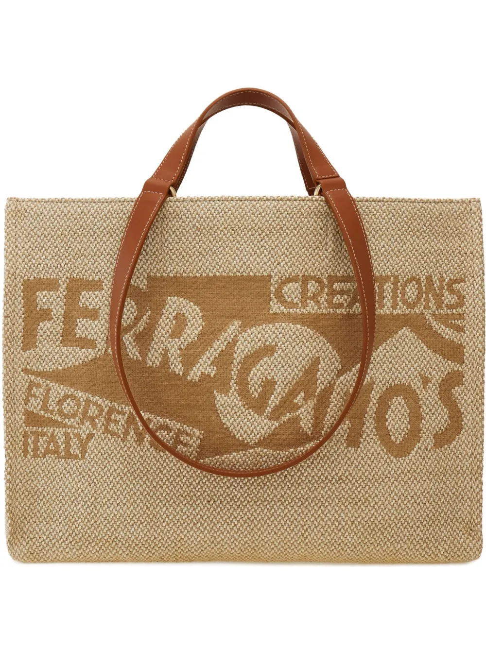 Ferragamo ロゴ ハンドバッグ - ニュートラル Ferragamo ロゴ ハンドバッグ - ニュートラル