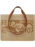 Ferragamo large logo-embroidered tote bag - Neutrals