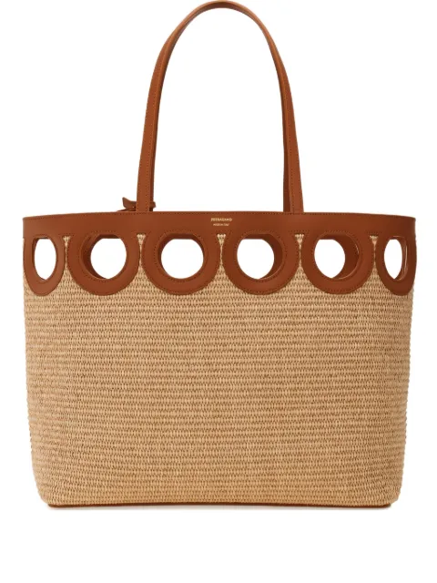 Ferragamo large raffia tote bag