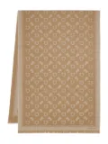 Ferragamo logo-patterned scarf - Brown
