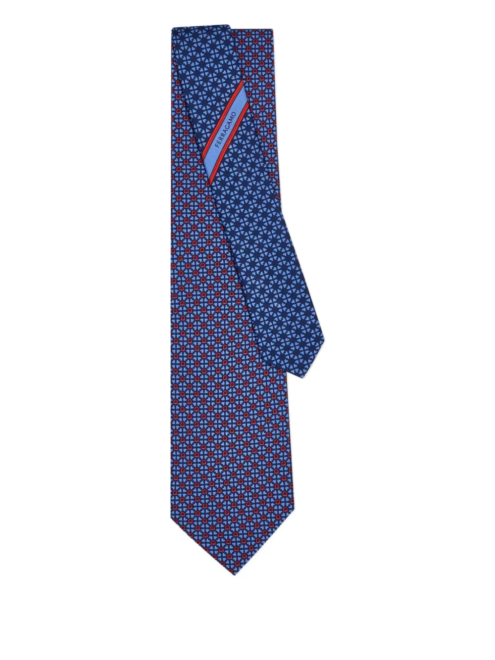 Ferragamo patterned silk tie - Blauw