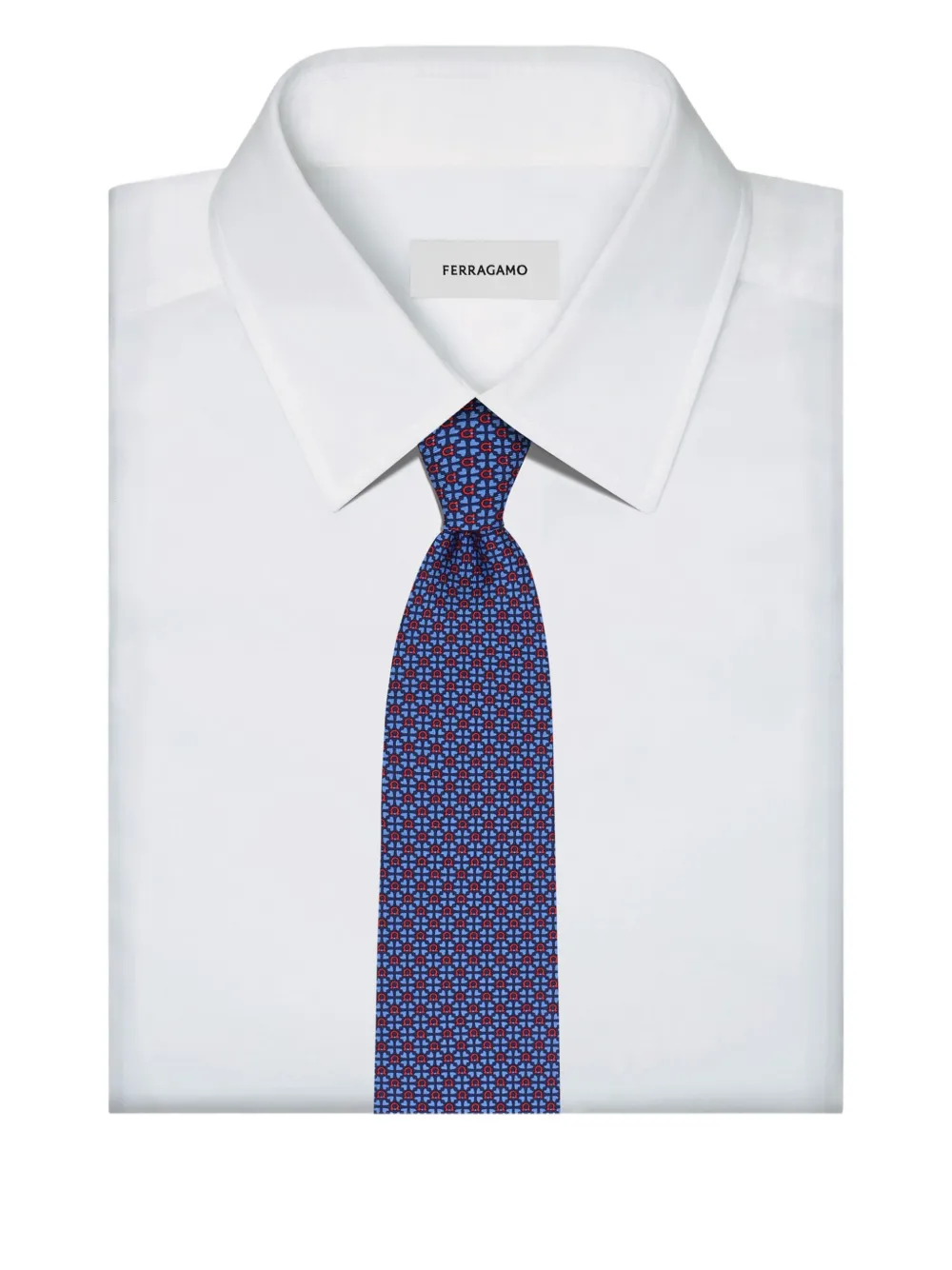 Ferragamo Zijden stropdas met patroon Blauw
