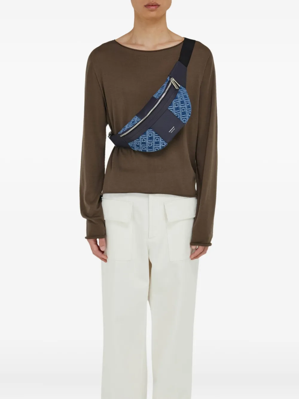 Ferragamo Heuptas met Monogram-jacquard Blauw
