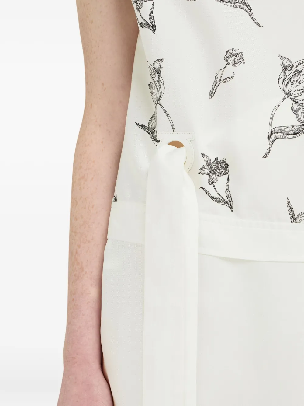 Ferragamo Midi-jurk met bloemenprint Wit