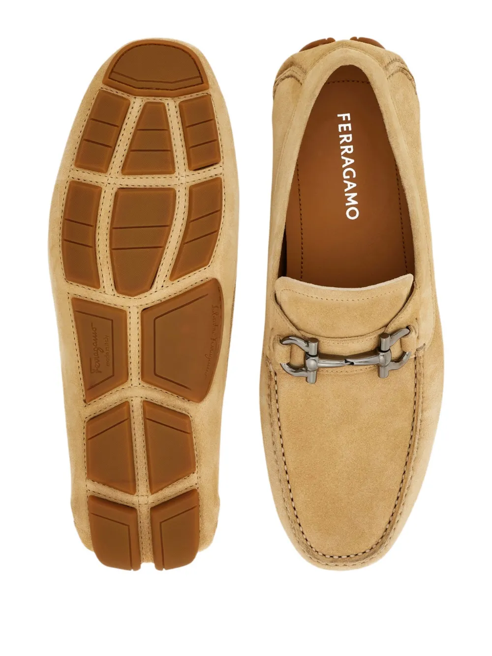 Ferragamo suede loafers Neutrals