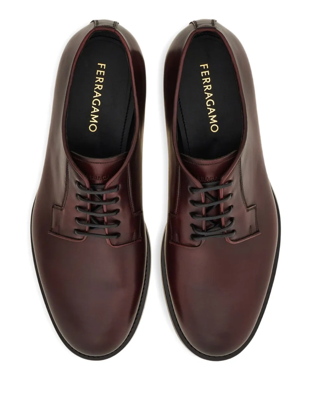 Ferragamo lace-up leather derby shoes Red
