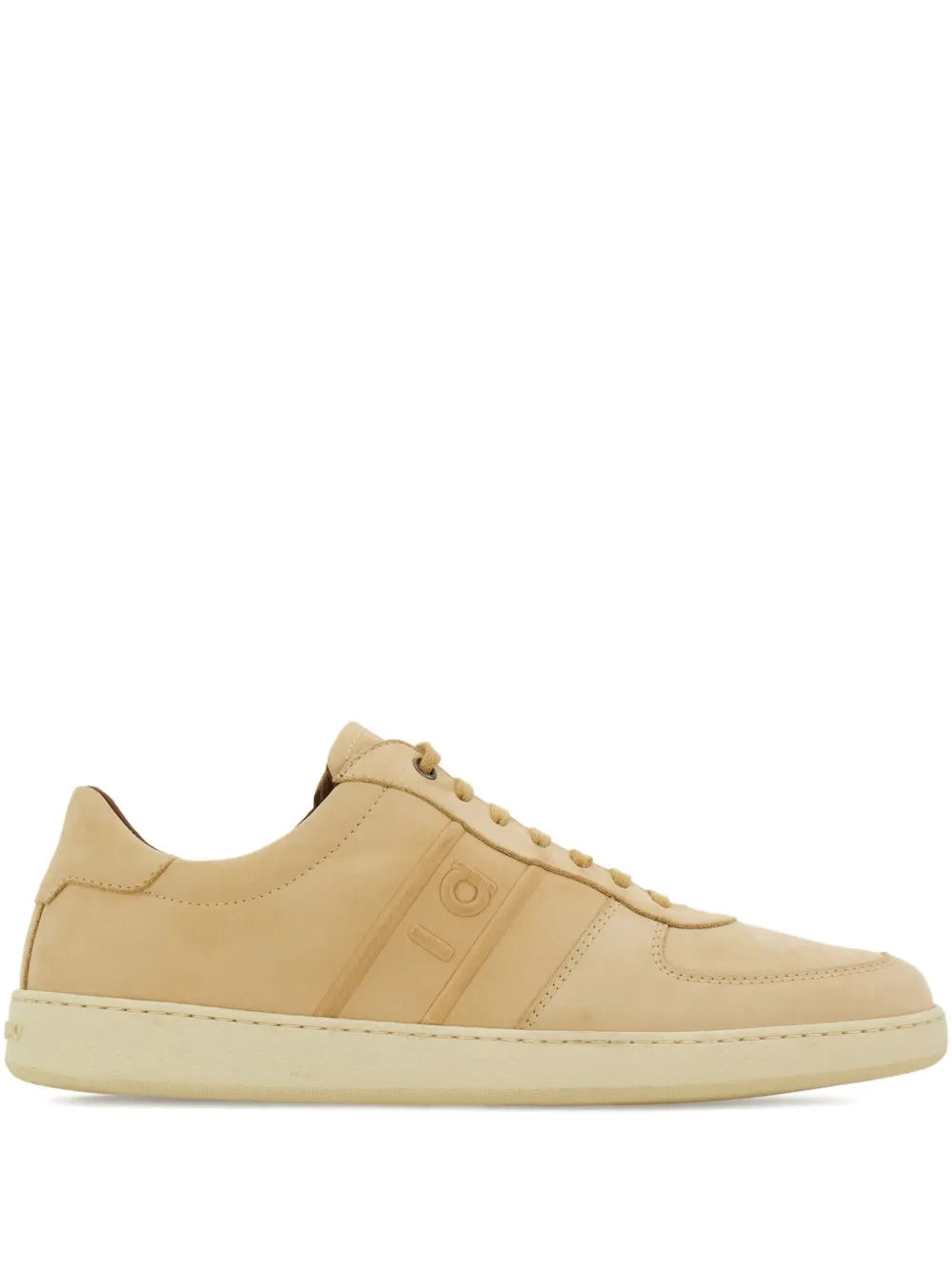 Ferragamo logo leather low-top sneakers Neutrals