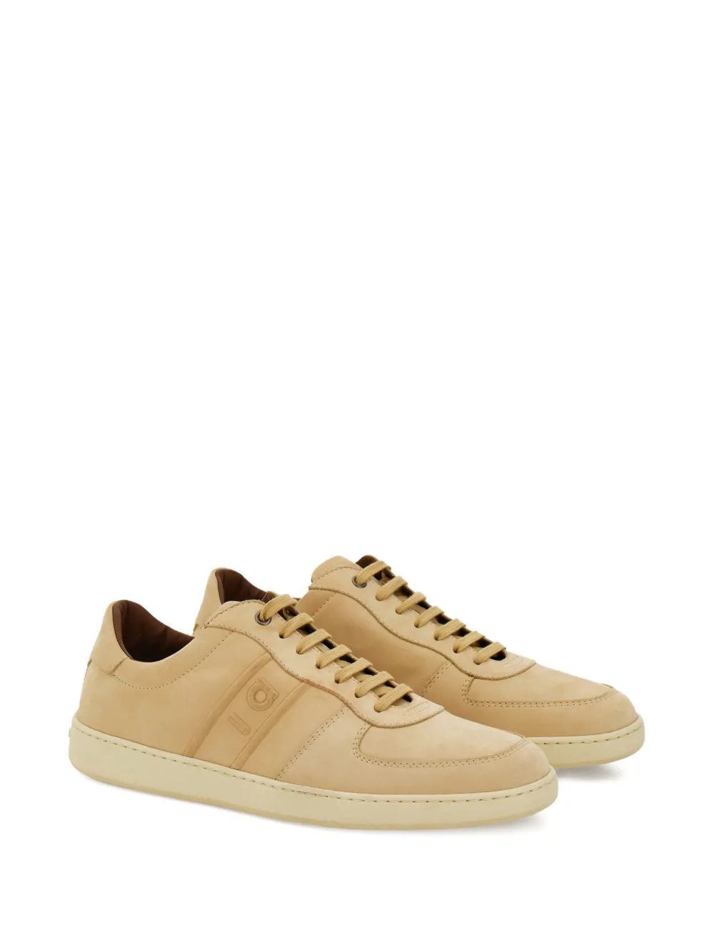 Ferragamo logo leather low-top sneakers Neutrals