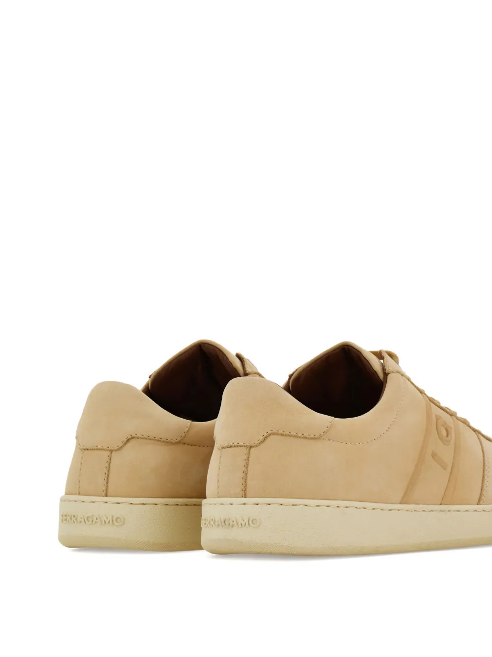 Ferragamo logo leather low-top sneakers Neutrals
