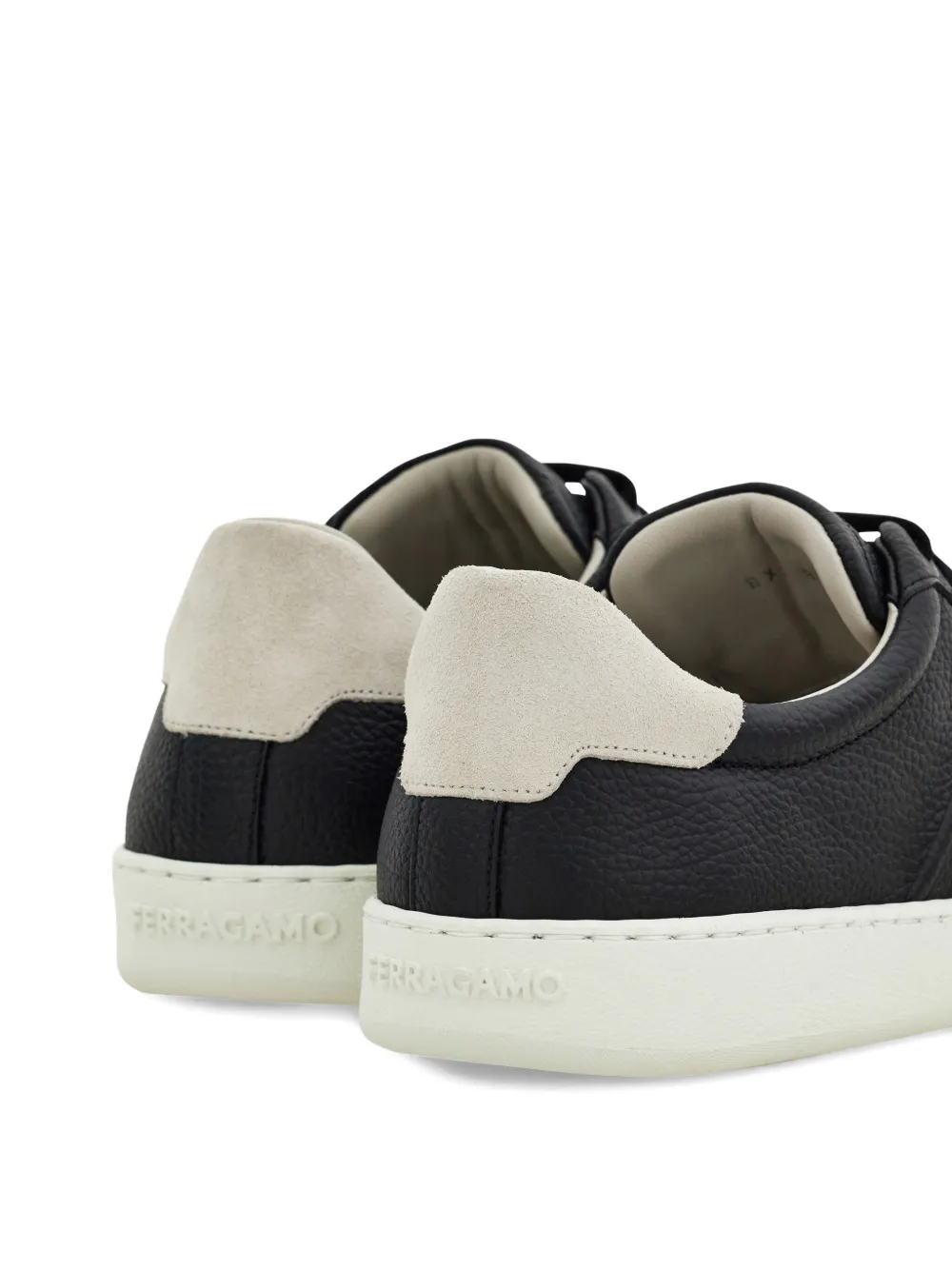 Ferragamo leather trainers Black