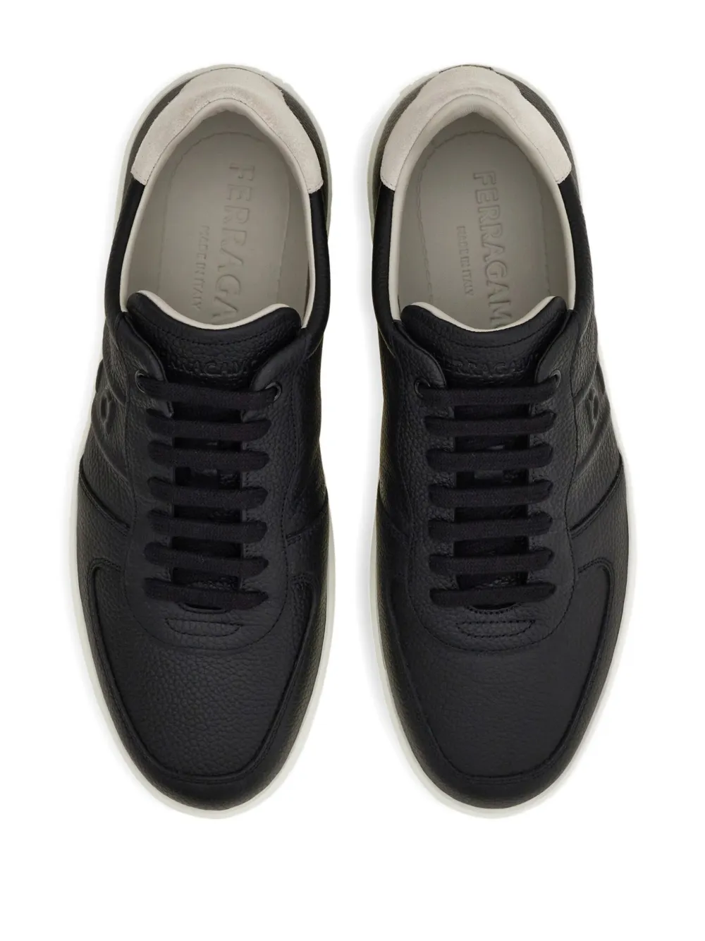 Ferragamo leather trainers Black