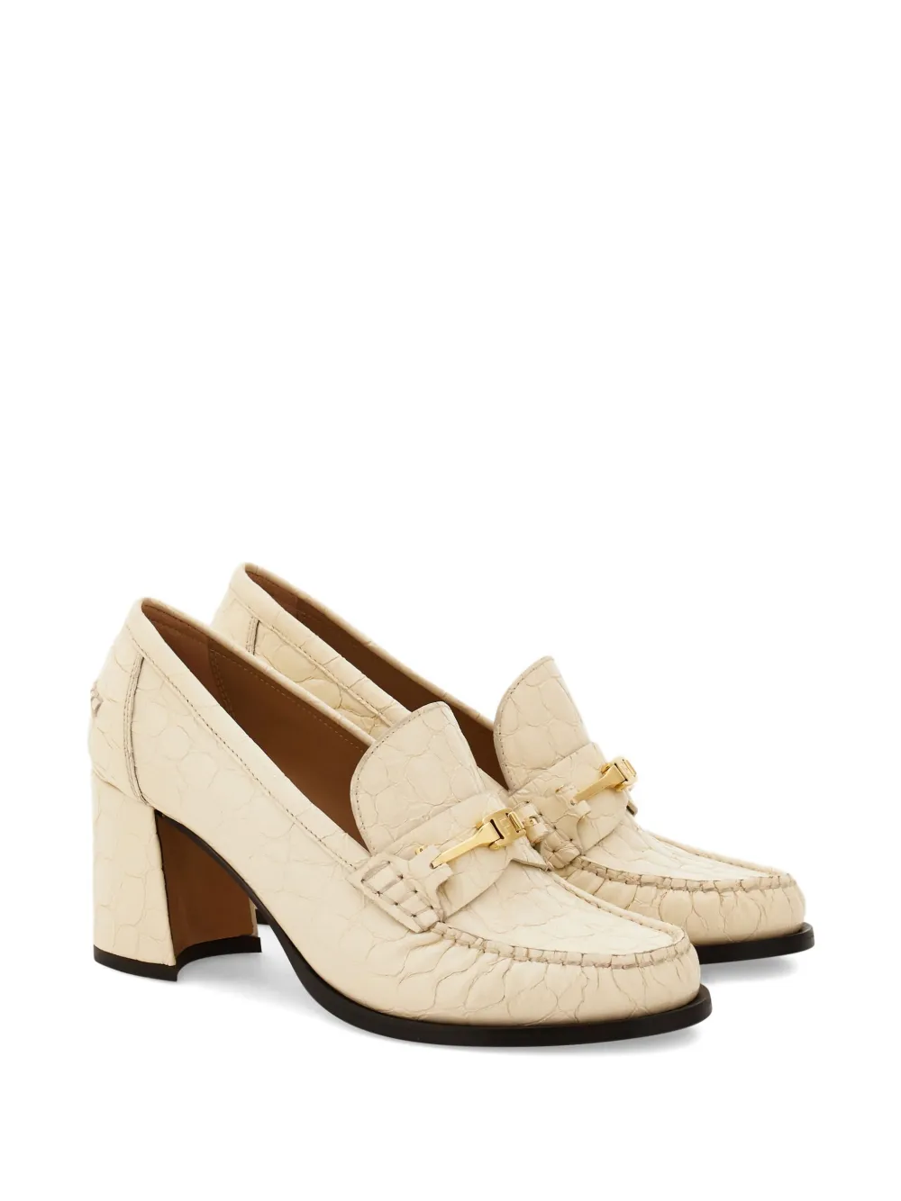 Ferragamo 70 mm leren loafers - Wit