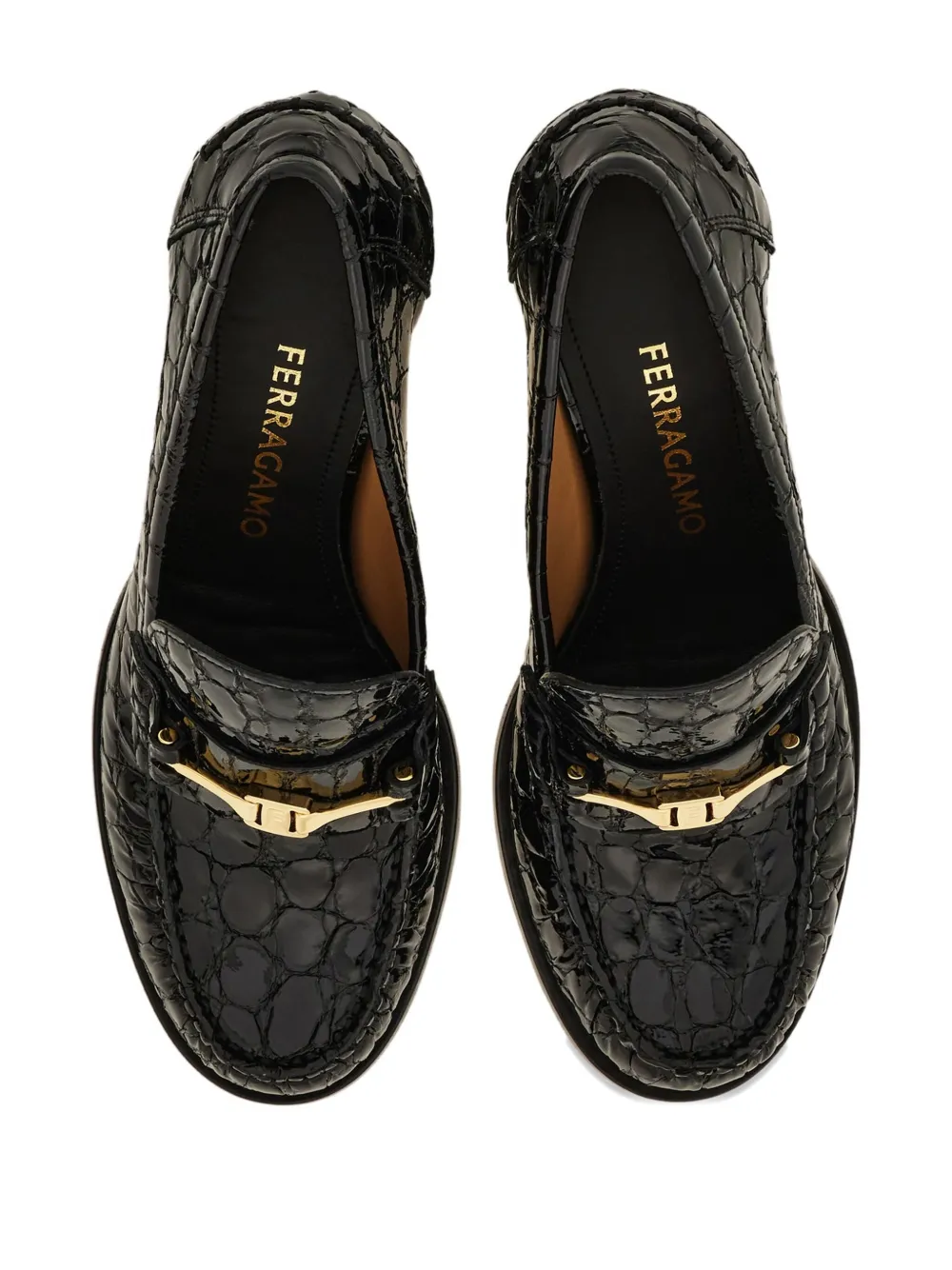 Ferragamo 70mm leather loafers Black