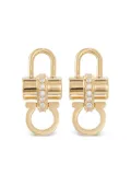 Ferragamo crystal embellished padlock earrings - Gold
