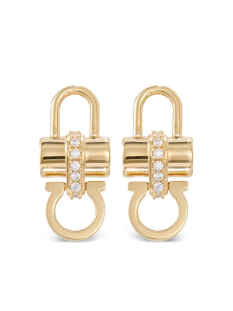 Ferragamo aretes de candado con detalles de cristal