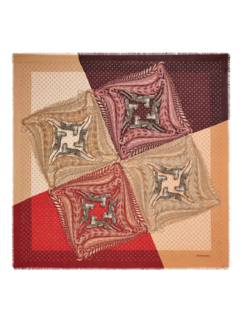 Ferragamo Madras-print cashmere scarf