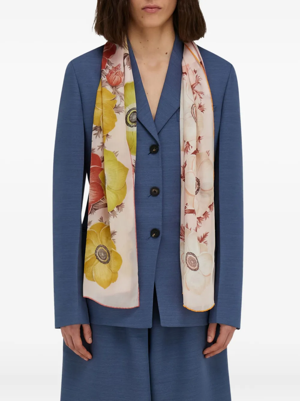Ferragamo Anemone Print Silk Scarf