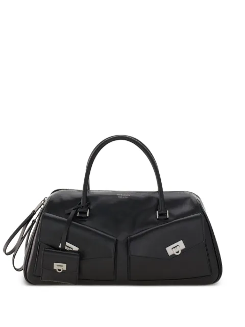 Ferragamo medium leather flap-pockets tote bag