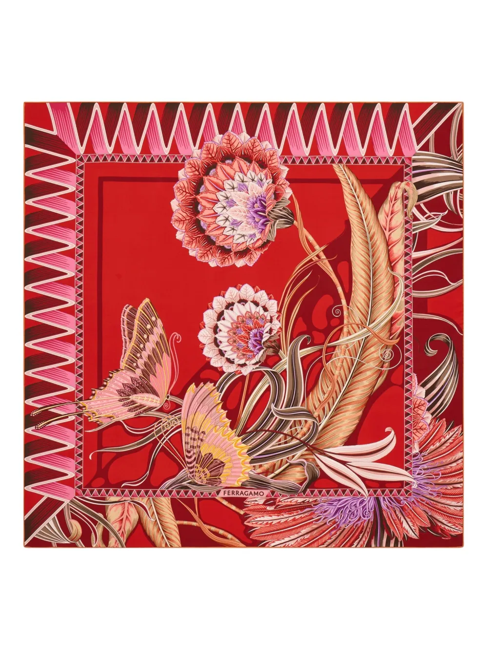 Ferragamo Sjaal met print Rood