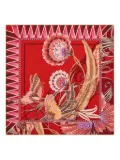 Ferragamo graphic-print silk scarf - Red