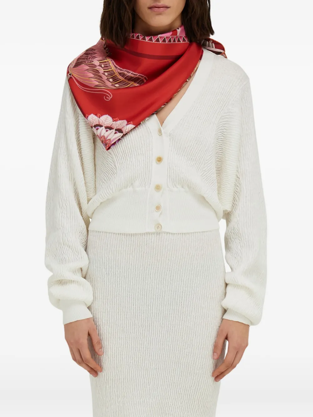 Ferragamo Sjaal met print Rood