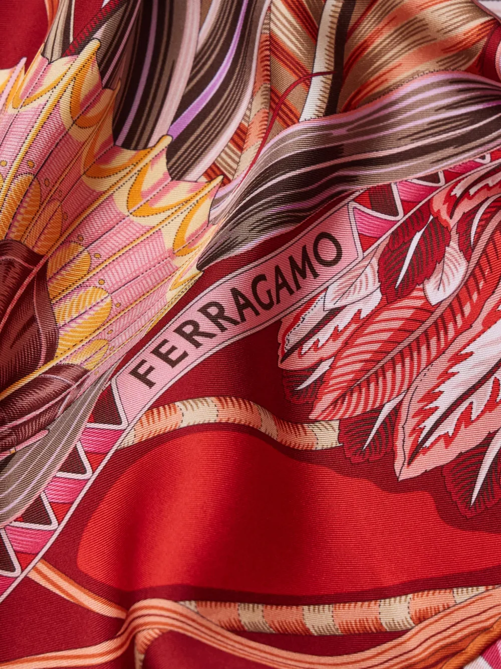 Ferragamo Sjaal met print Rood