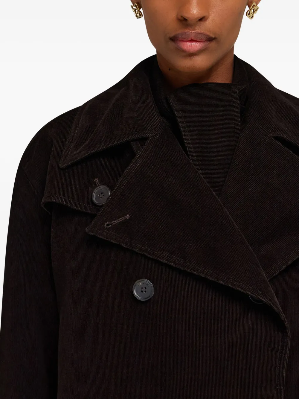 Ferragamo Ribfluwelen trenchcoat Bruin
