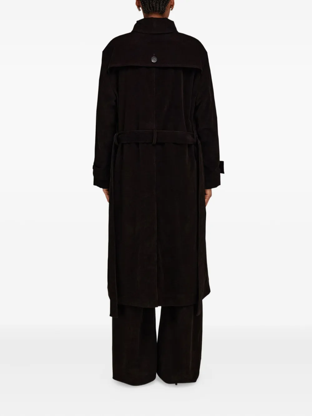 Ferragamo Ribfluwelen trenchcoat Bruin