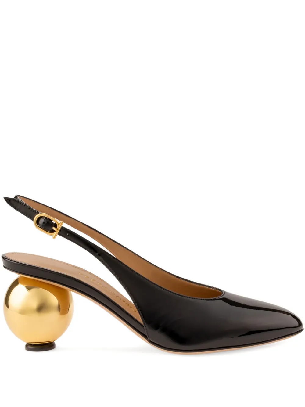 Ferragamo 55 mm pumps met bolvormige hak Zwart