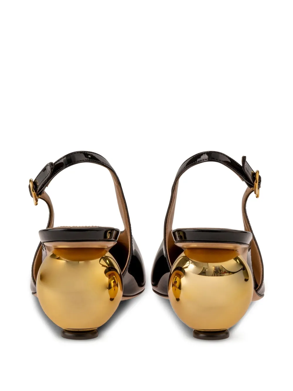 Ferragamo 55 mm pumps met bolvormige hak Zwart