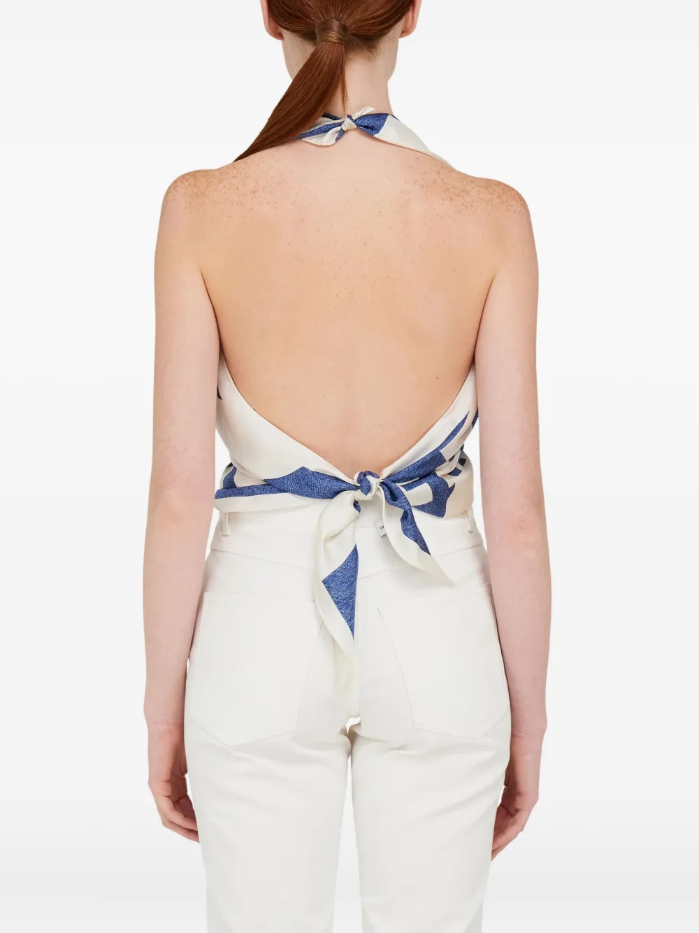 Ferragamo Zijden sjaal met Venna-print Blauw