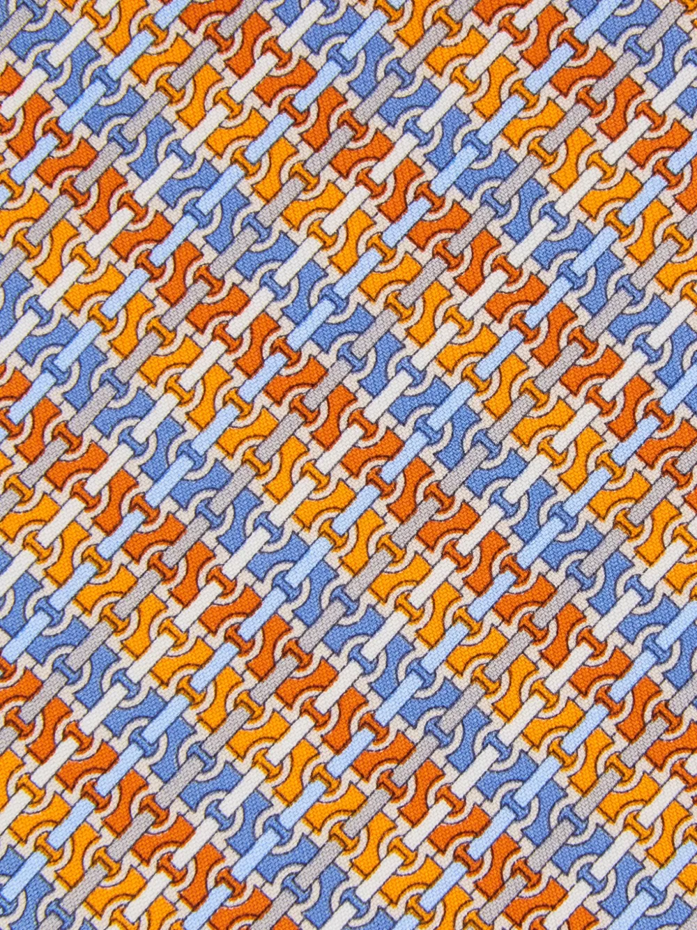 Ferragamo Gancini stropdas met kettingprint Oranje
