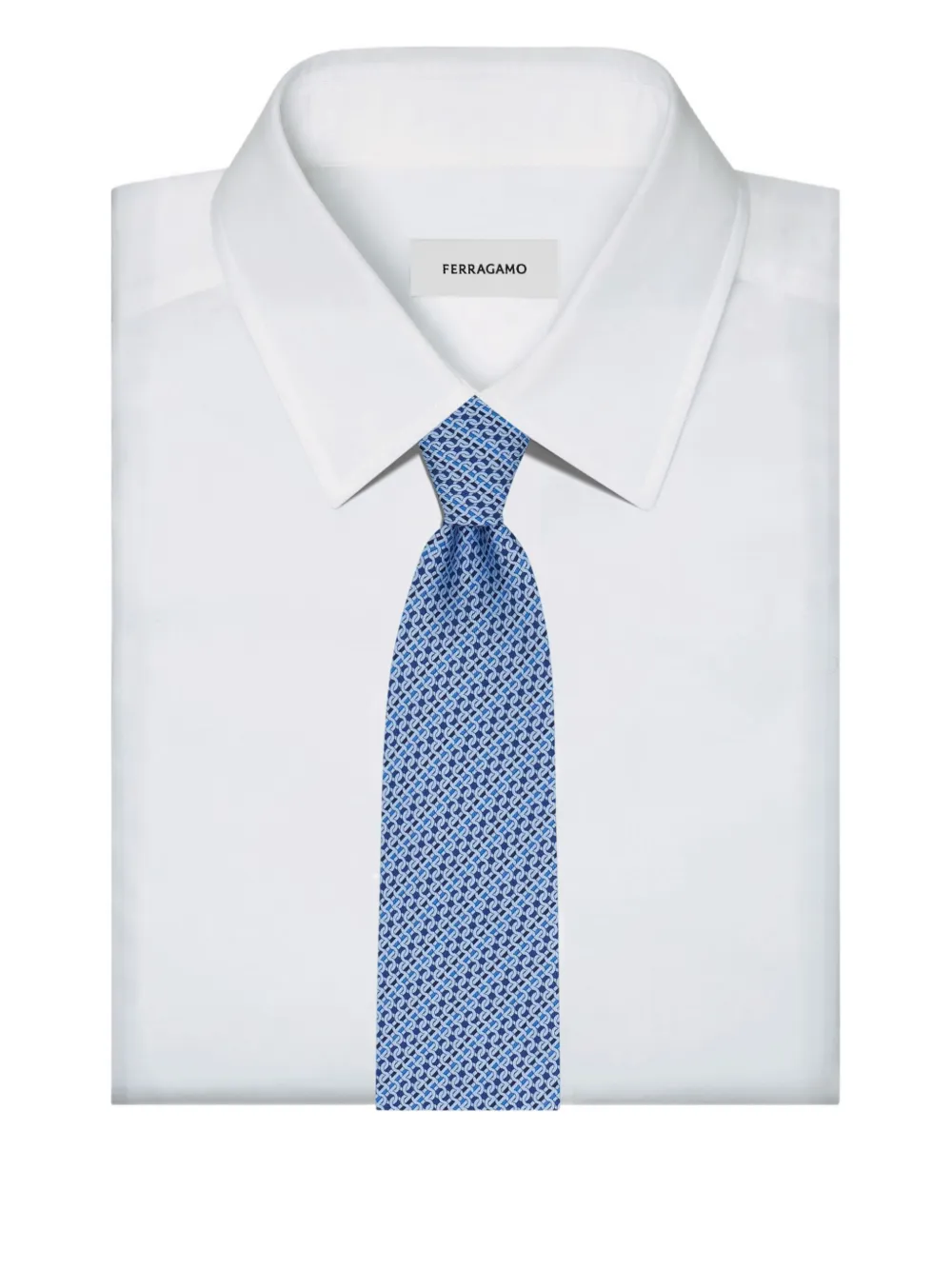 Ferragamo Zijden stropdas met patroon Blauw