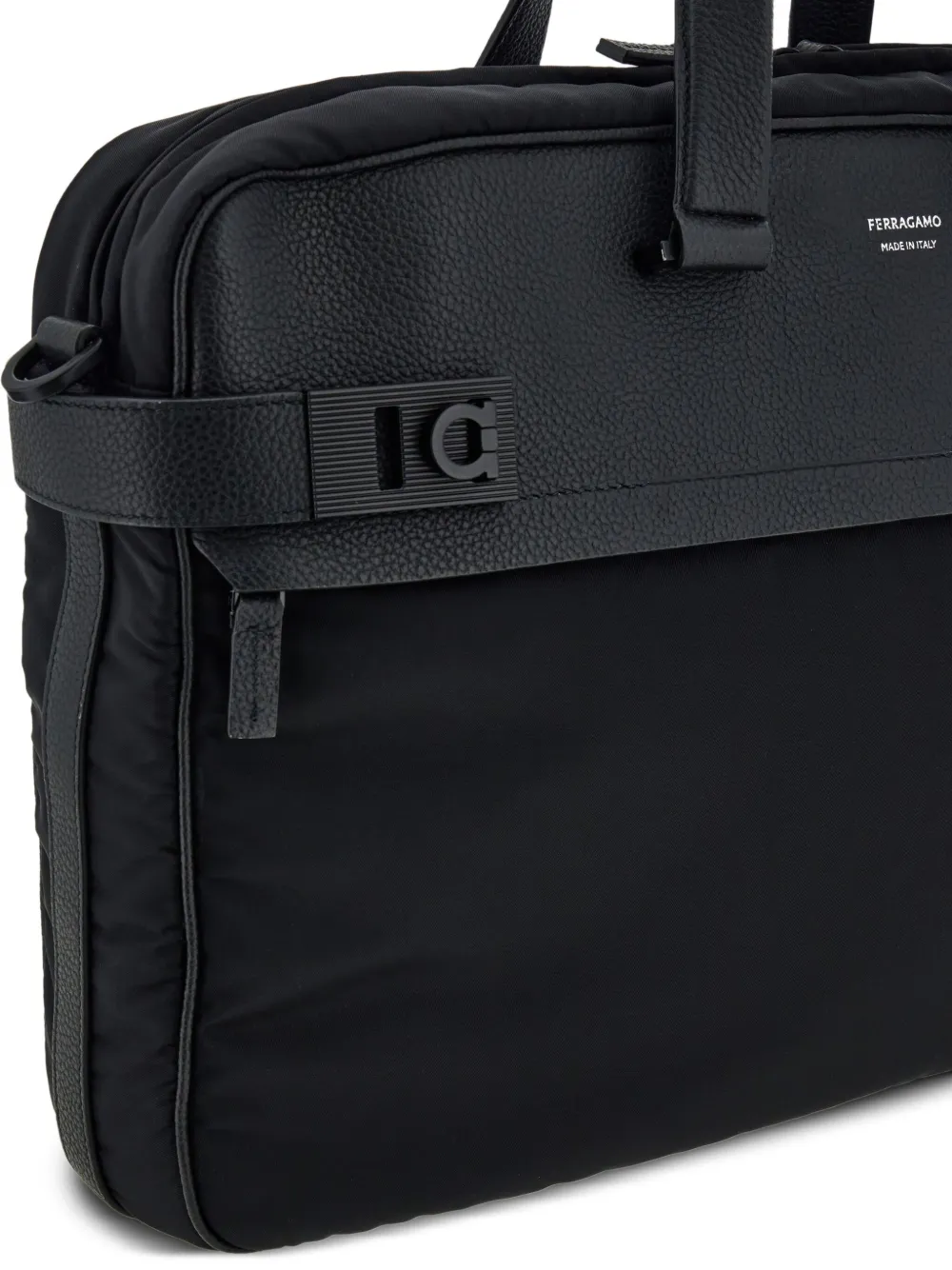 Ferragamo Aktetas met Gancini-patroon Zwart