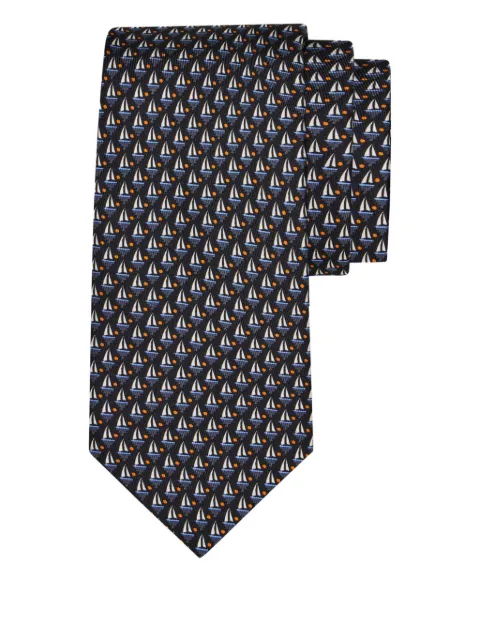 Ferragamo sailboat-patterned tie